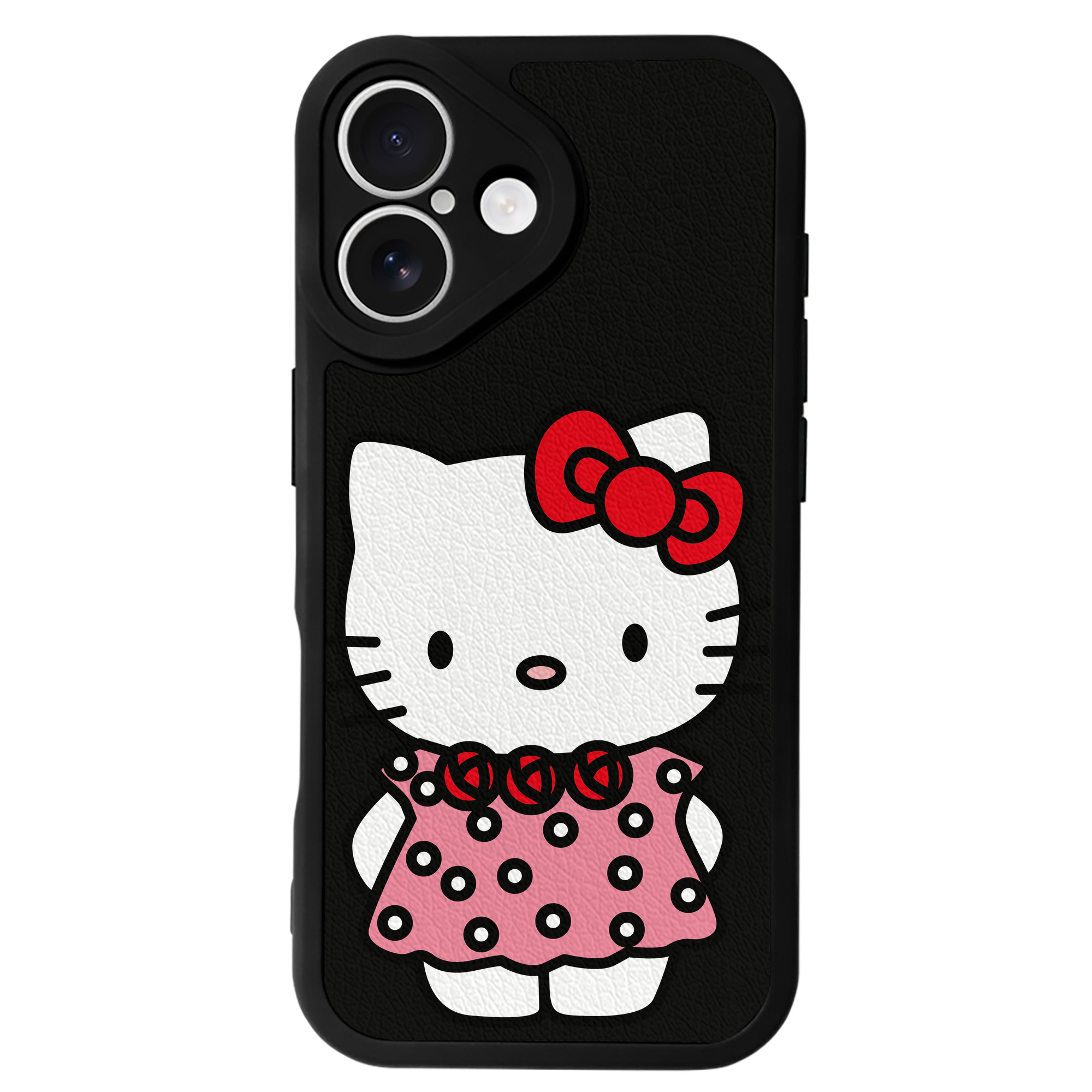 （画像用） Hello Kitty ハローキティ 【iPhone 16シリーズ対応】シリコンスマホケース（レザー調） 材質：シリコン